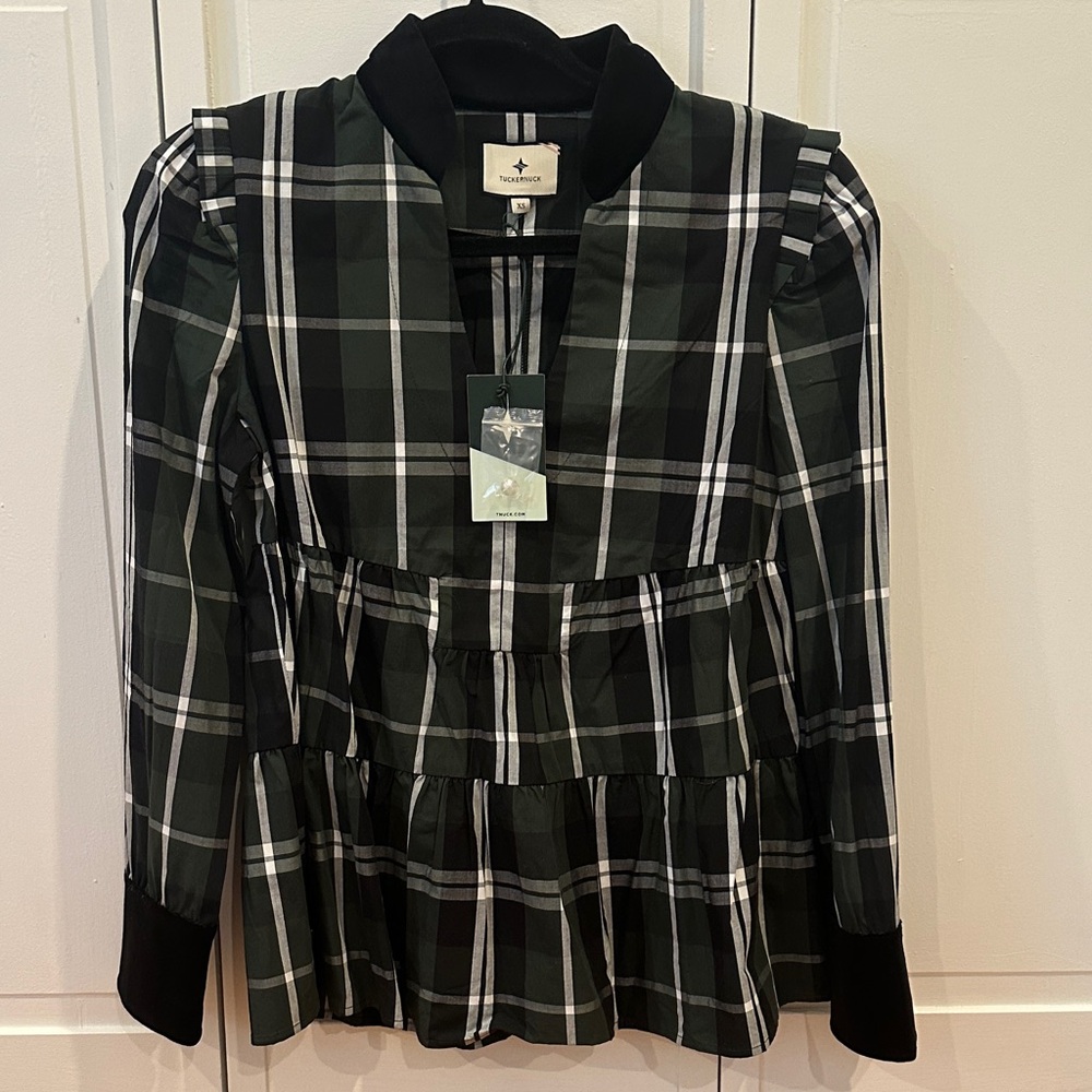 Plaid Long Sleeve Blouse